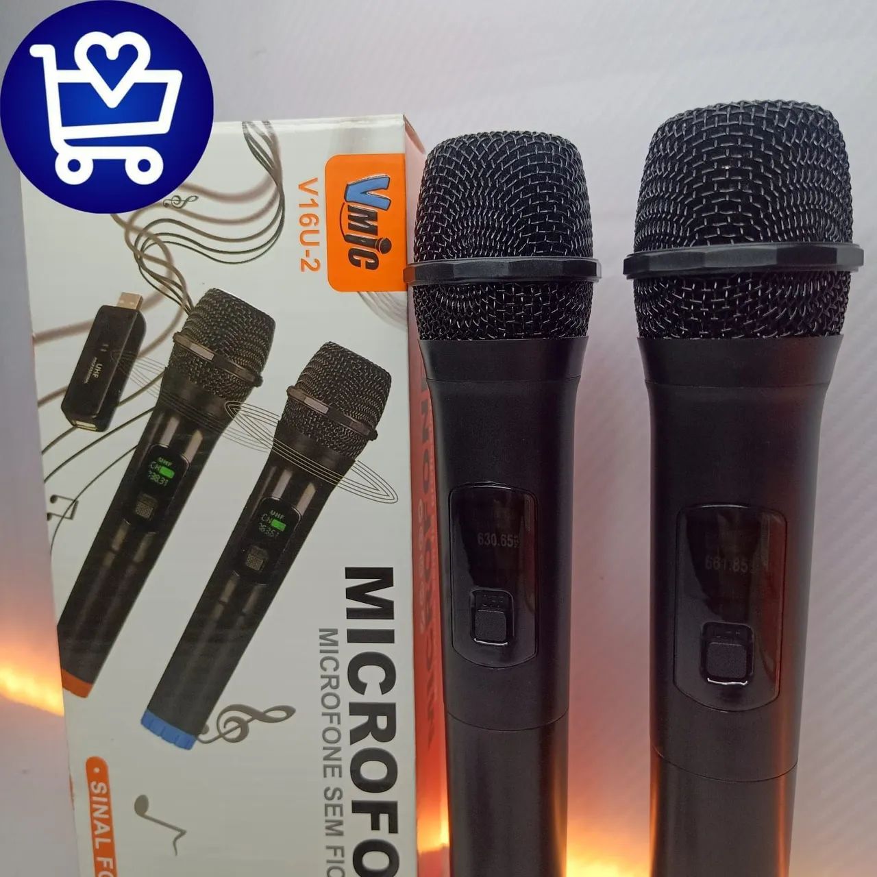 Microfone Sem Fio Vmic V16U-2 - Kit com 2 Microfones