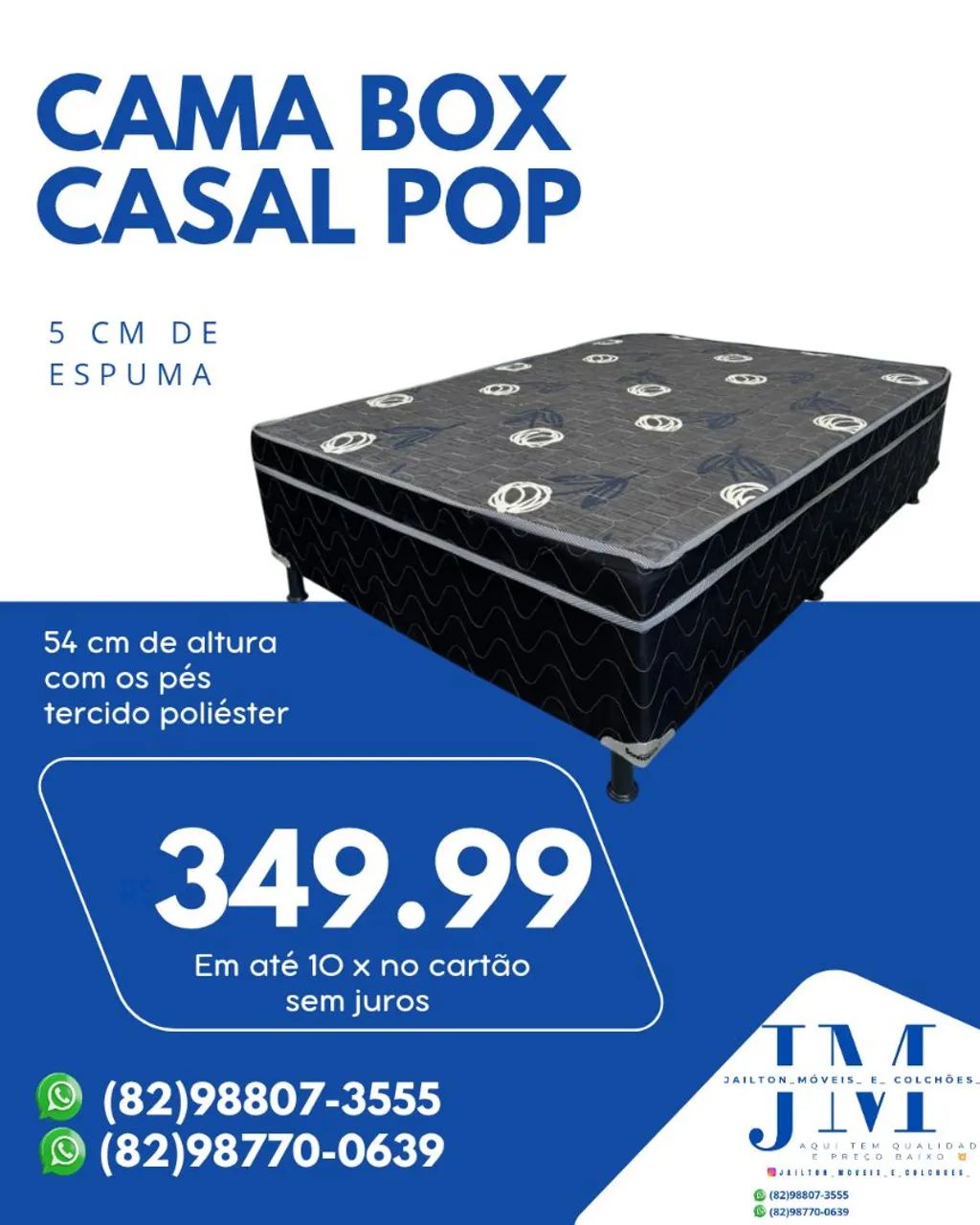 Cama Box Casal Pop - 5 cm de espuma