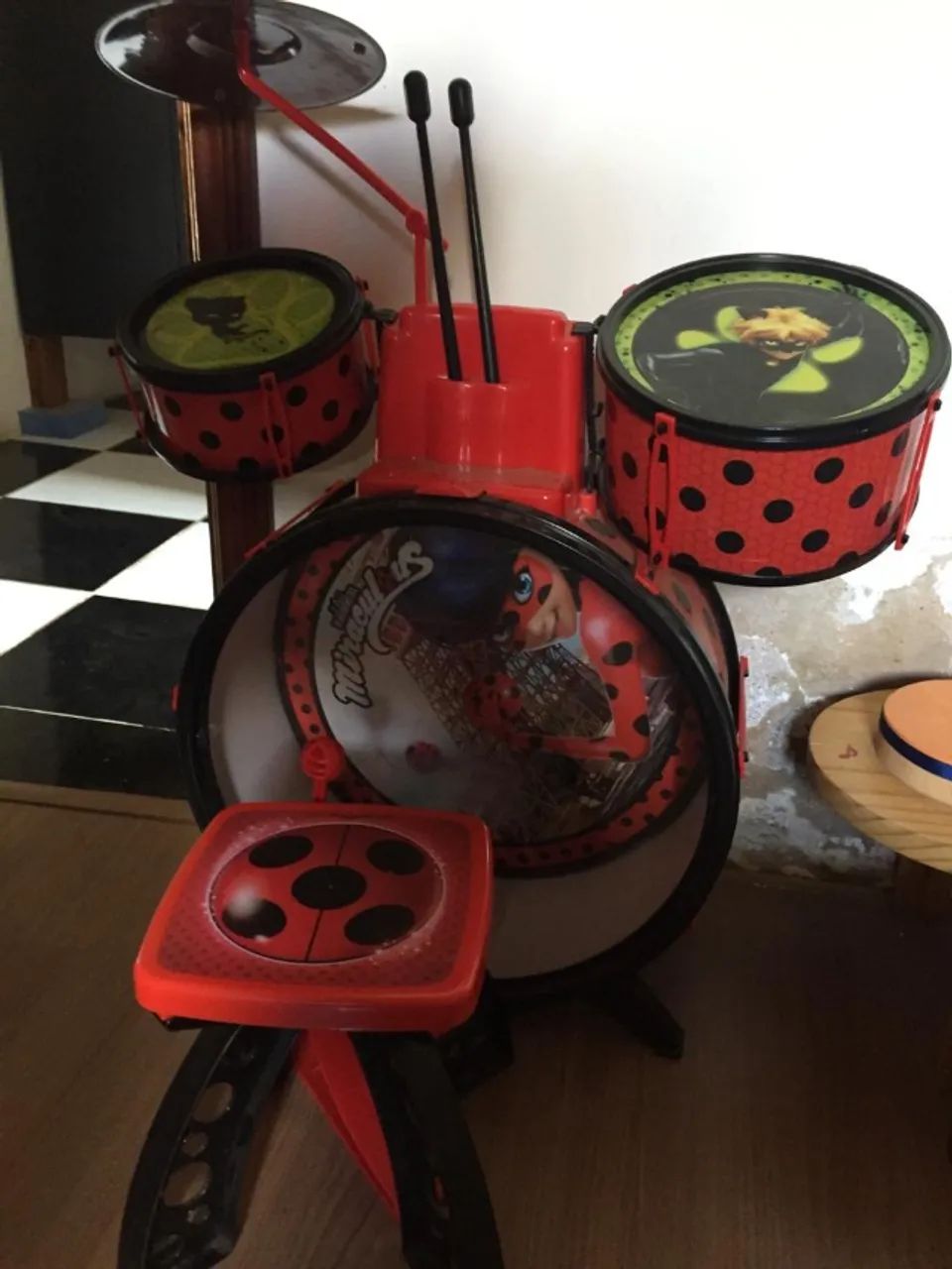 Bateria Miraculous Ladybug Brinquedo Menina