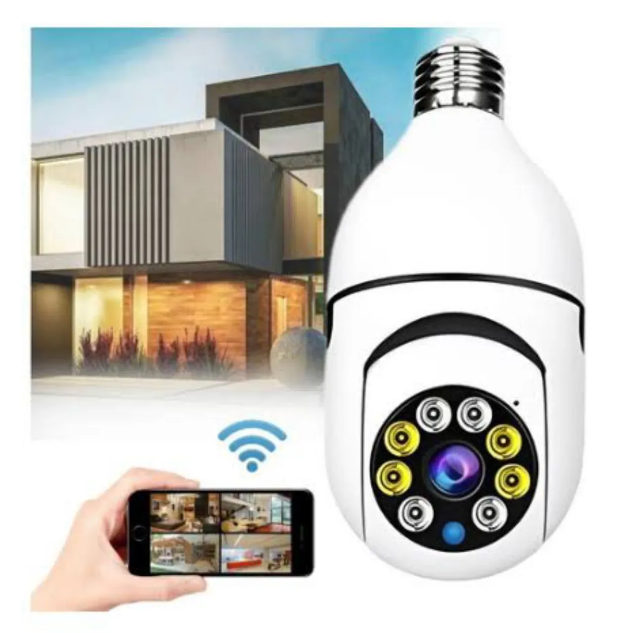 Câmera de Segurança Wi-fi 2.0 MP Alta Definição HD 960P IP 360° Resistente À Água
