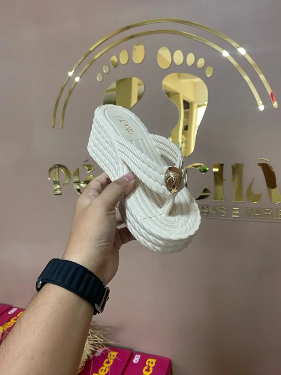 Sandália Feminina Off White Luzanni