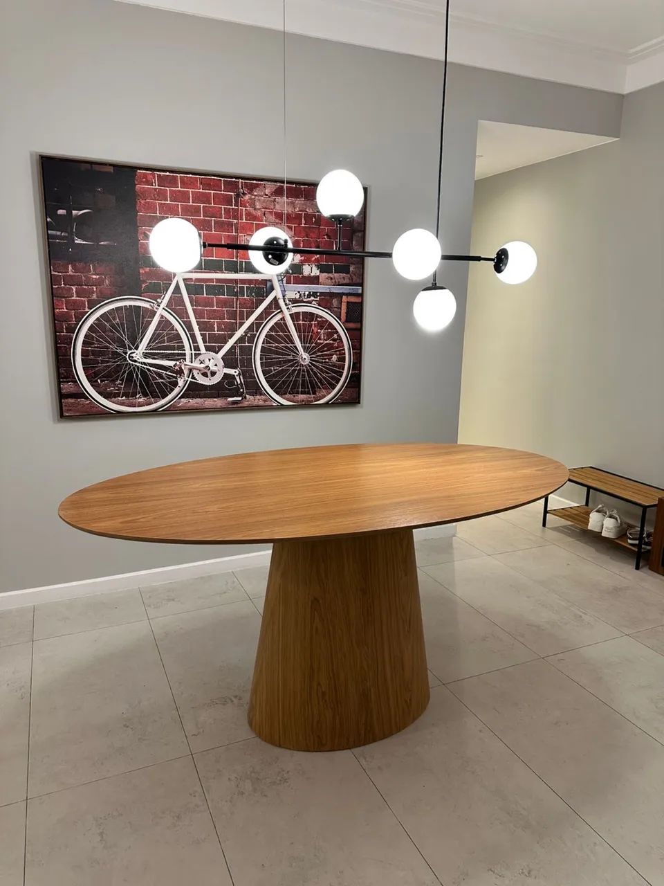 Mesa jantar cone oval 1,60X0,90 freijó  - Foto 2