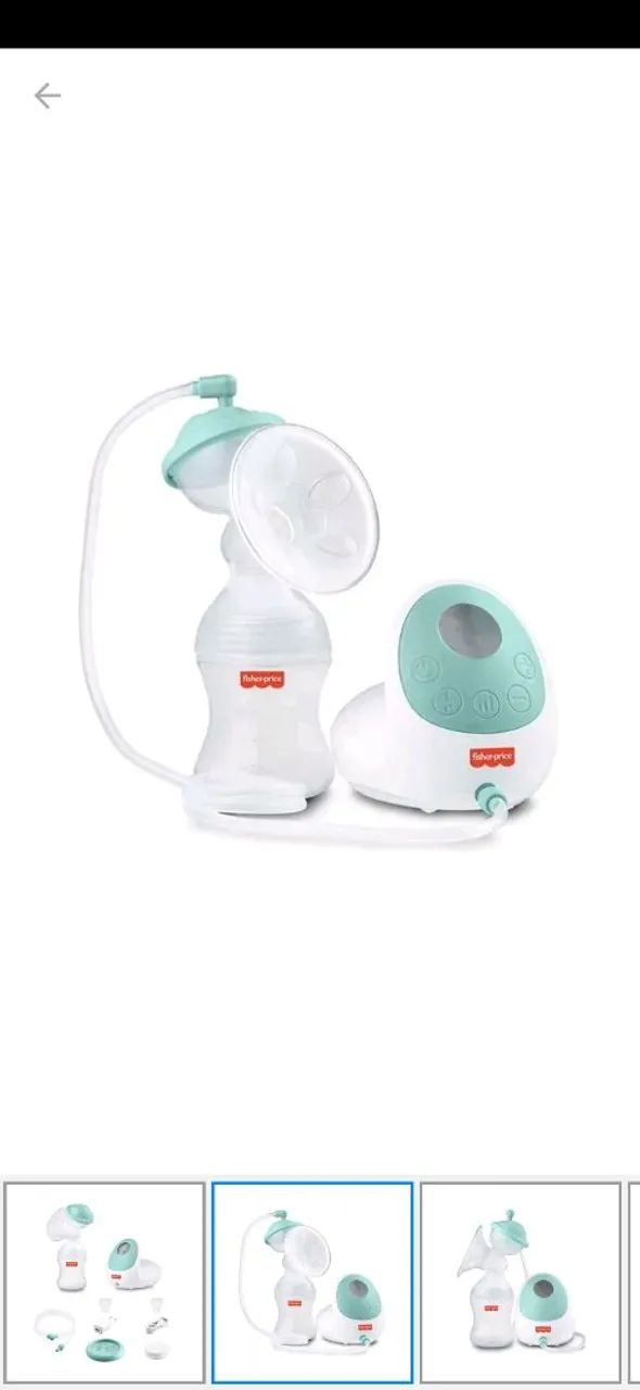 Bomba extratora de leite eletrica fisher + 10 potes de vidros para armazenamento do leite - Foto 2