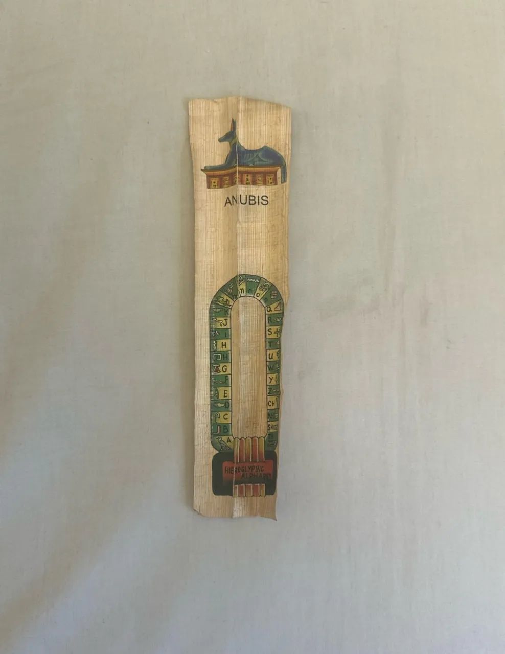 alfabeto egípcio em papiro egípcio - adquirido no egito