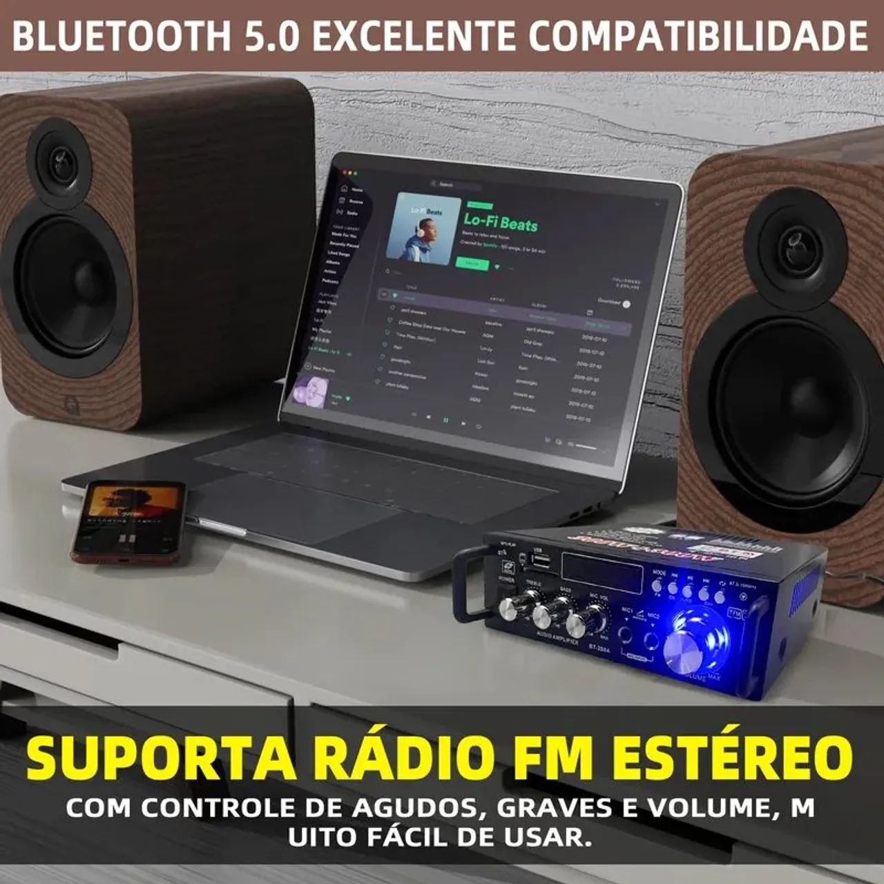 Amplificador Bluetooth 600w bass usb  - Foto 3