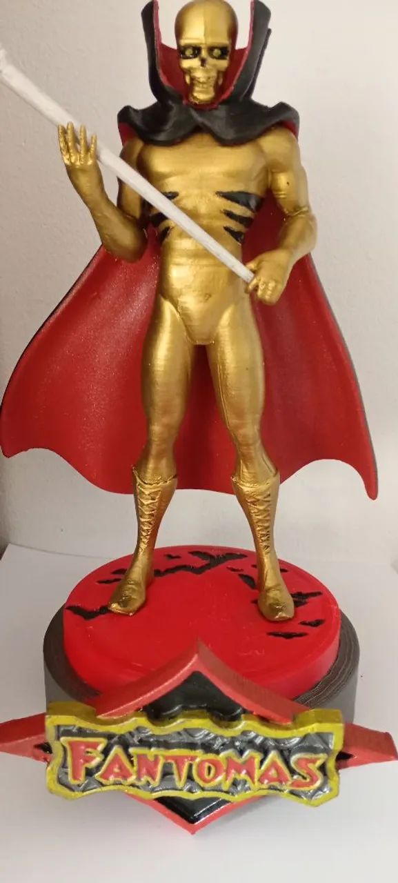 Fantomas o guerreiro da justiça action figure impressa em 3d 