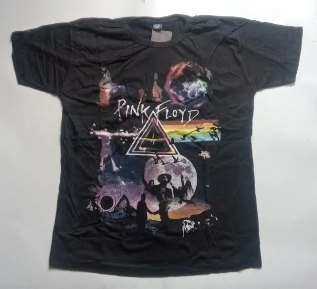 Camiseta preta personalizada Pink Floyd