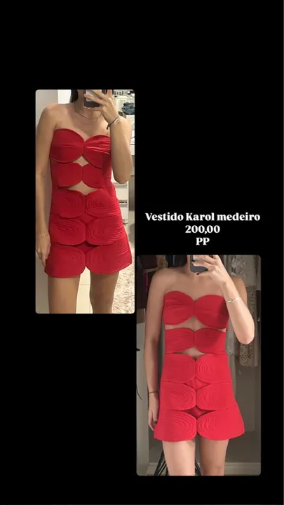 Vestido vermelho Karol Medeiros