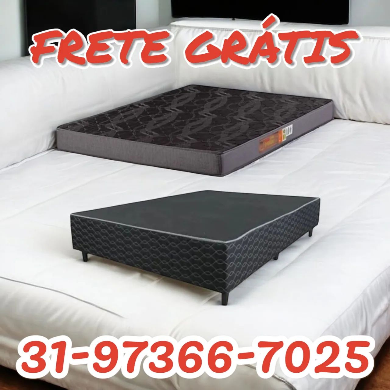 COLCHÃO CASAL D20 + BASE CASAL + ENTREGA GRÁTIS 