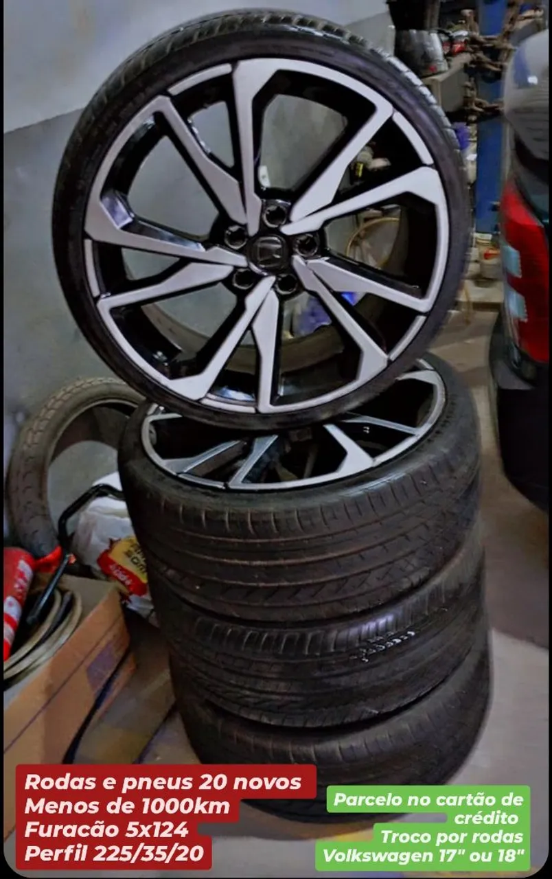 Rodas e Pneus 20 Novos - Menos de 1000km