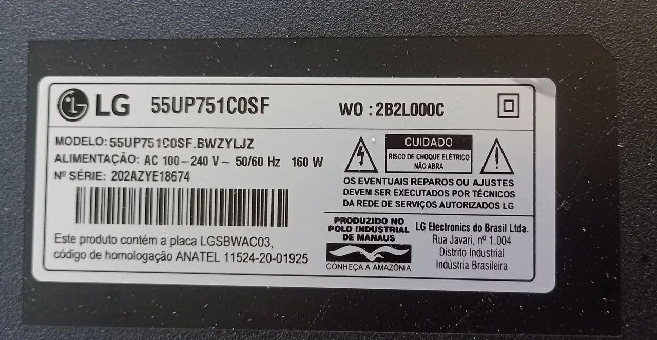 Placa Fonte TV LG 55UP751COSF  - Foto 2