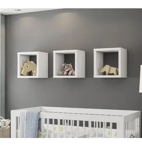 Kit 03 Nichos 30x30 Branco Sala Quarto Banheiro Decoração - Foto 2