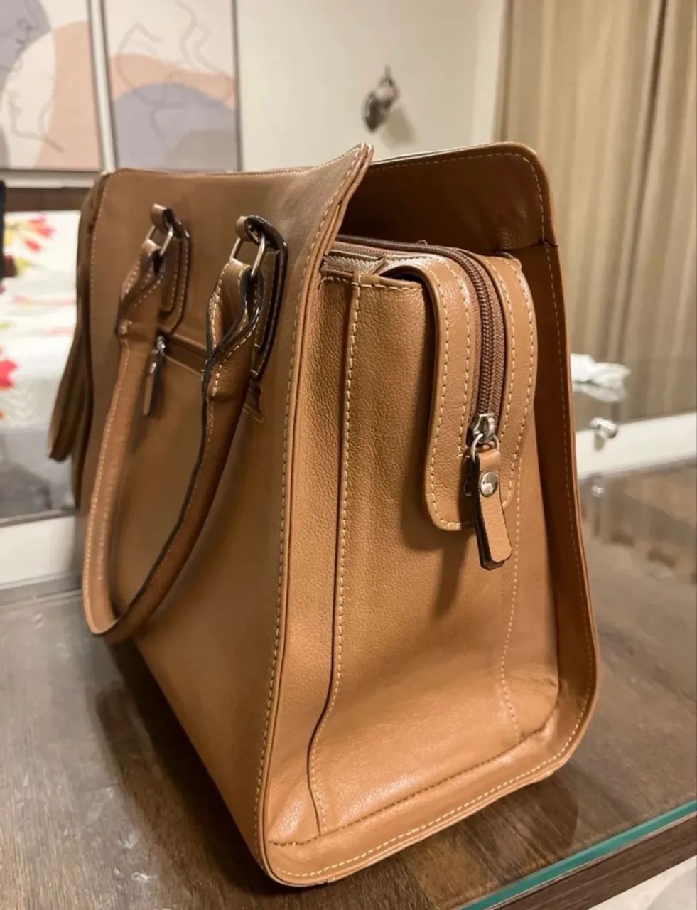 Bolsa em Couro Legítimo | Caramelo - Foto 2
