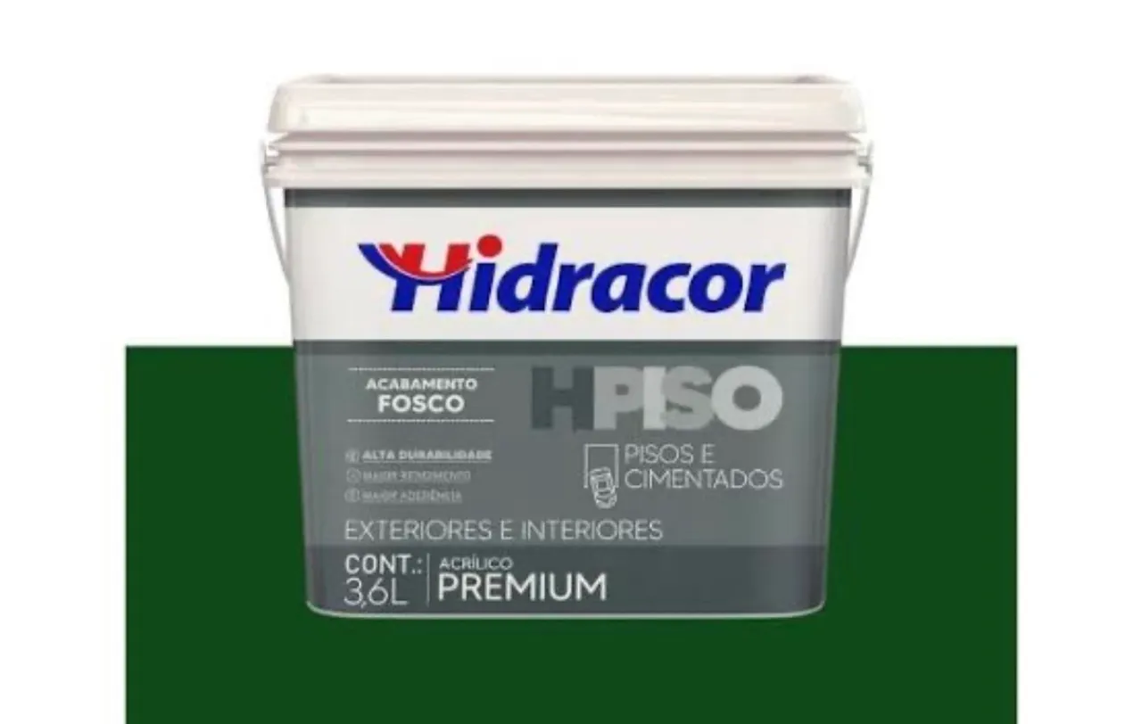 4 Tinta Piso 3,6L Acrílica Premium Hidracor Fosco