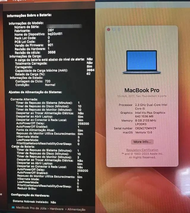 Apple Macbook Pro 2017 A1708 i5 2,3ghz 13 polegadas 8gb ram 256gb SSD Ventura  - Foto 3