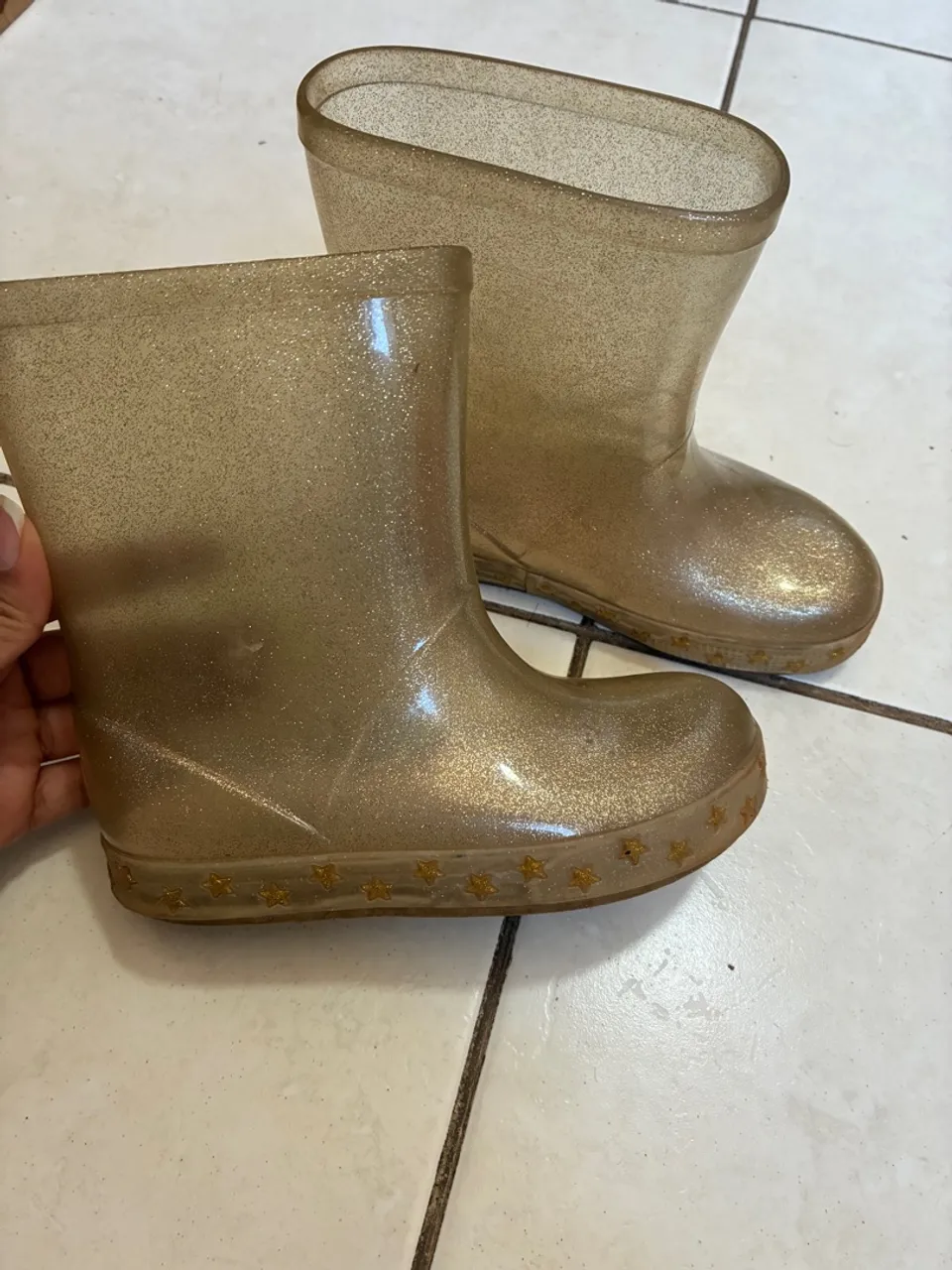 Galocha Infantil Dourada com Glitter