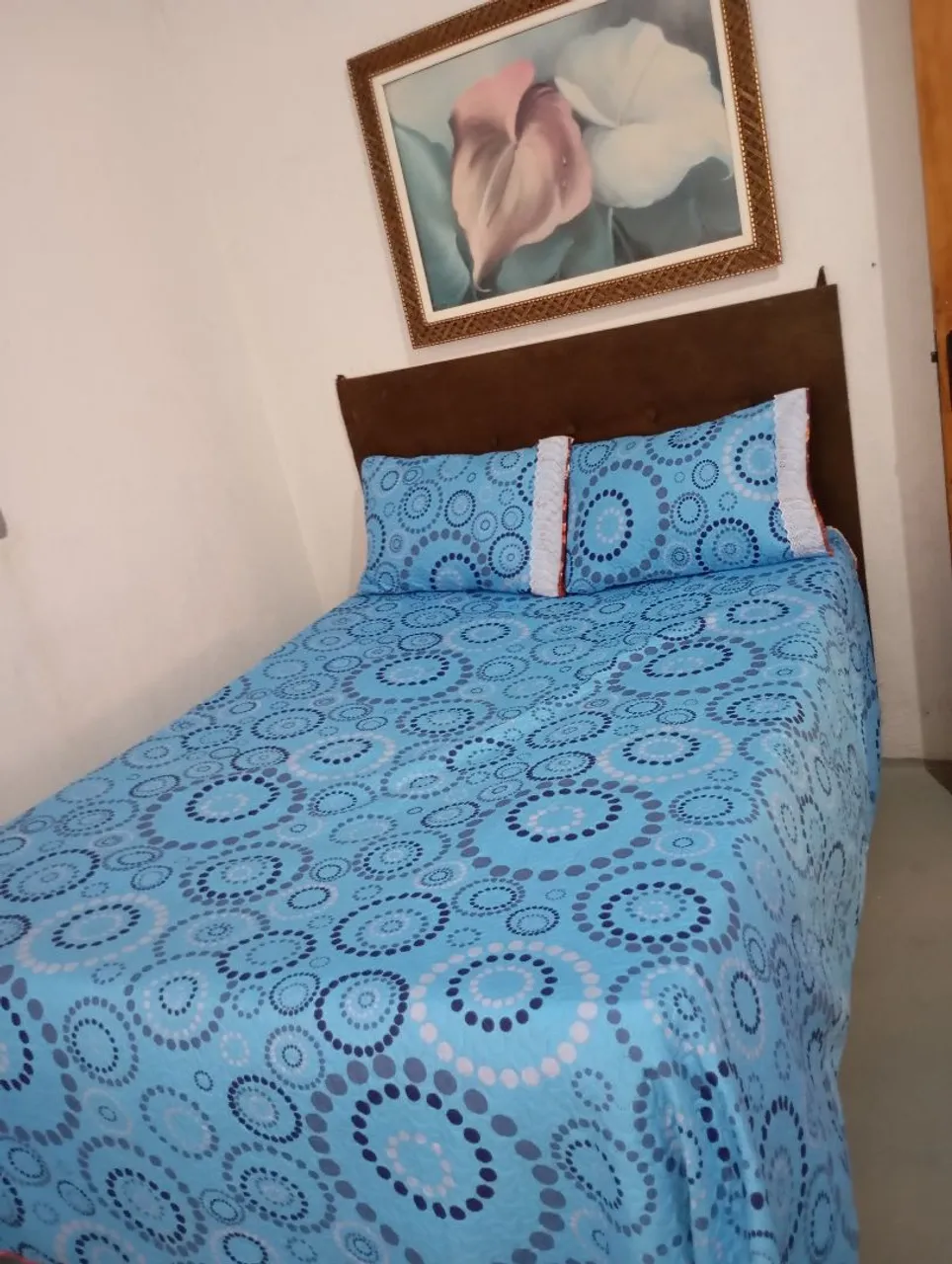 Jogo de Cama Casal Azul com Bolinhas 2 em 1