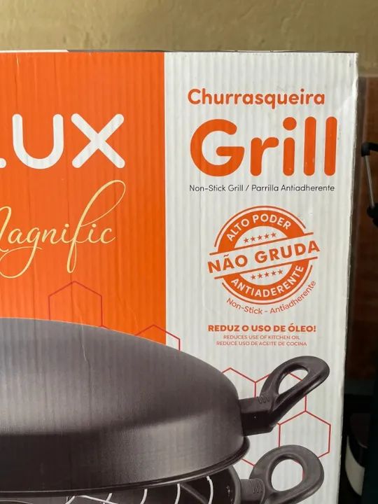 Churrasqueira grill panelux antiaderente 30 cm - Foto 2