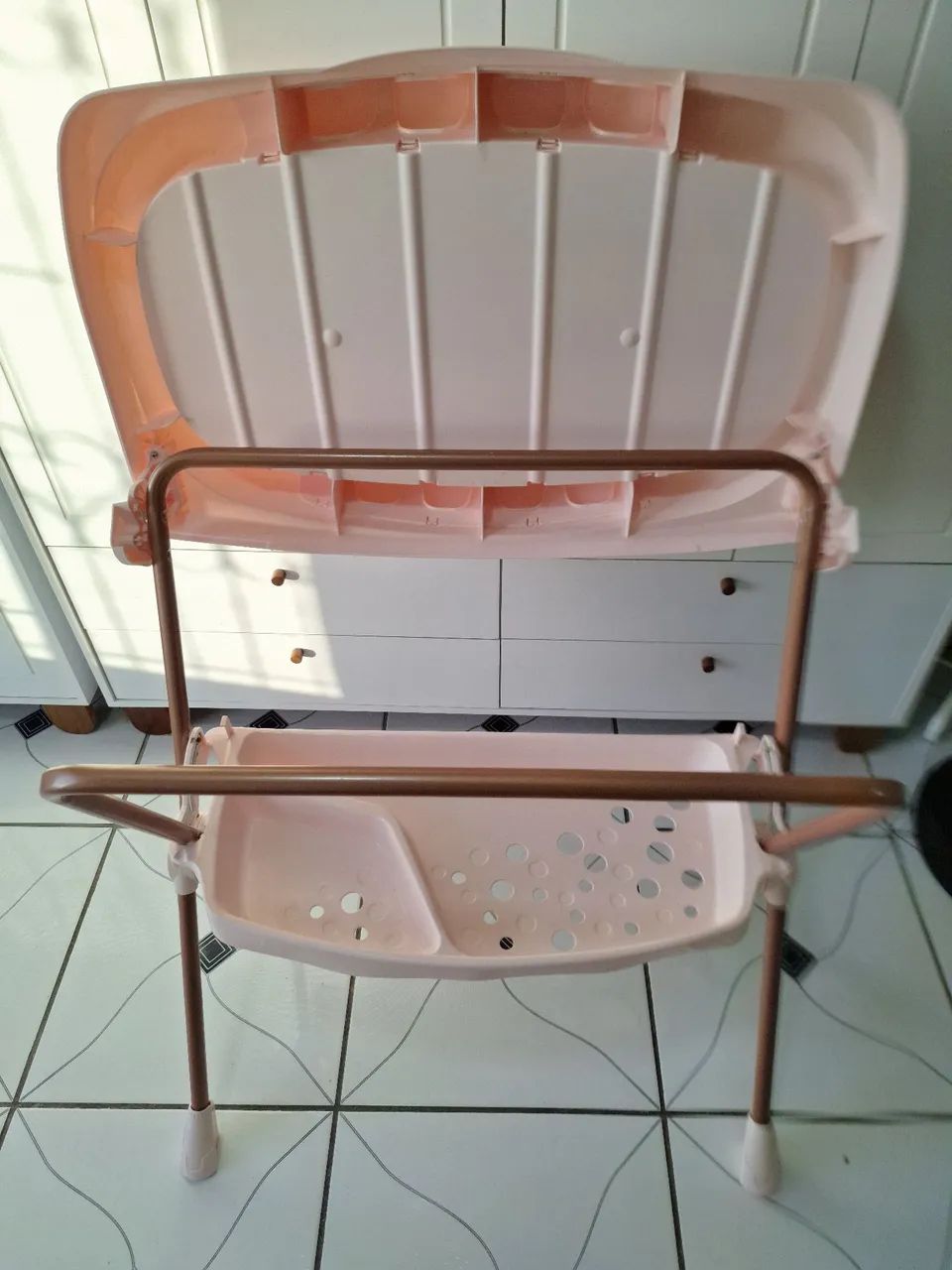 Banheira com trocador Galzerano Premium Rosa - Foto 4