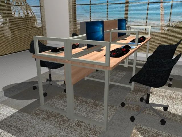 Estação Corporativa Office Work Delluxe. 16 Tomadas: L220CM X P120cm x A124cm  