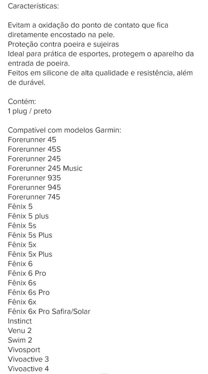 Plug Garmin protetor do conector relógio Garmin - Foto 5