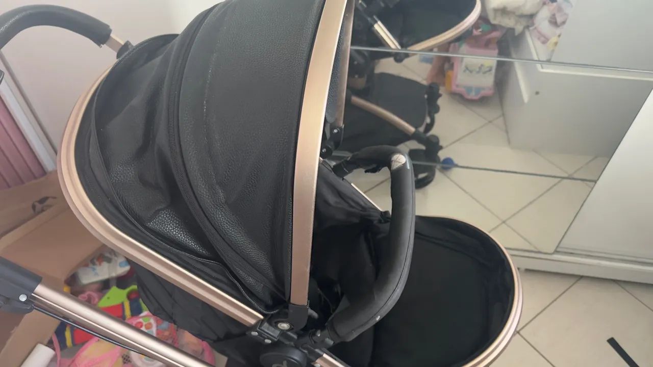 Carrinho de Bebê Vulkan da Dzieco 360  + bebê conforto muito novos - Foto 3