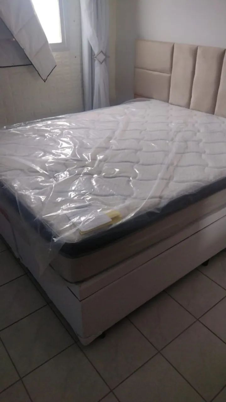Cama Box Casal com Colchão Novo