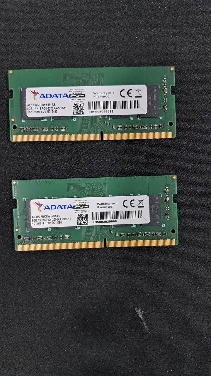 Kit 2 Memória Adata 8GB DDR4 3200MHz