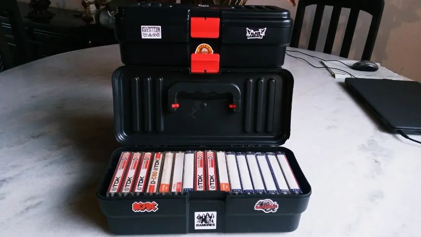Maleta Para Guardar Fitas k7 - portas fitas cassete - CDs, DVDs
