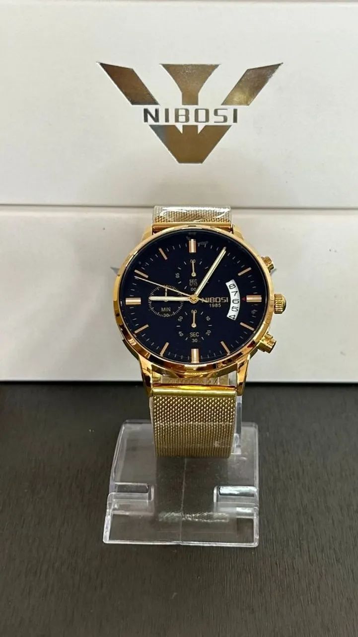 Relógio Dourado Nibosi Elegância e Estilo - Foto 2