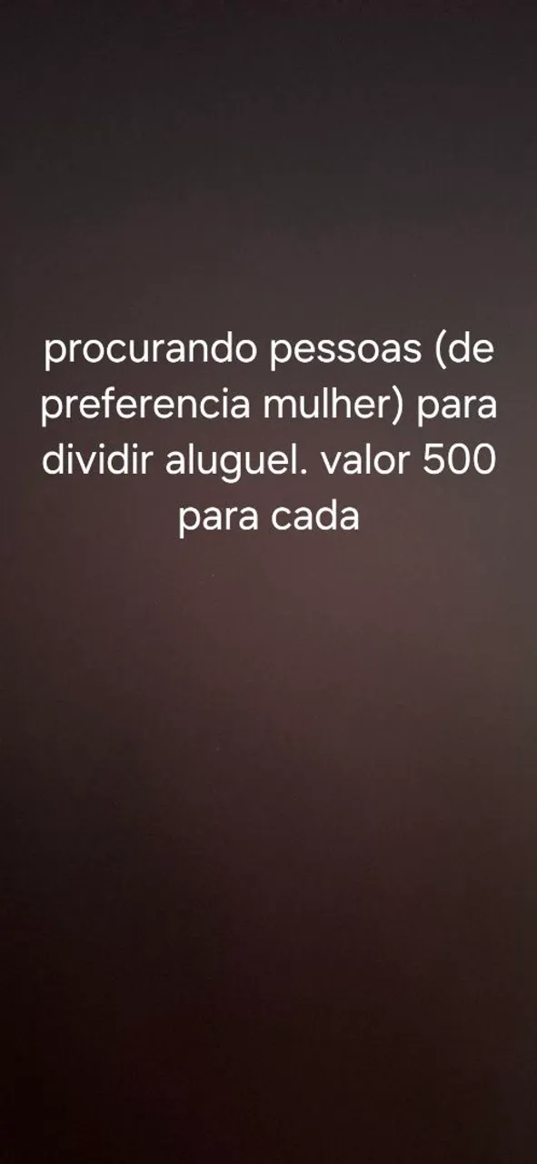 Procurando pessoa para dividir apartamento (de preferência mulher)