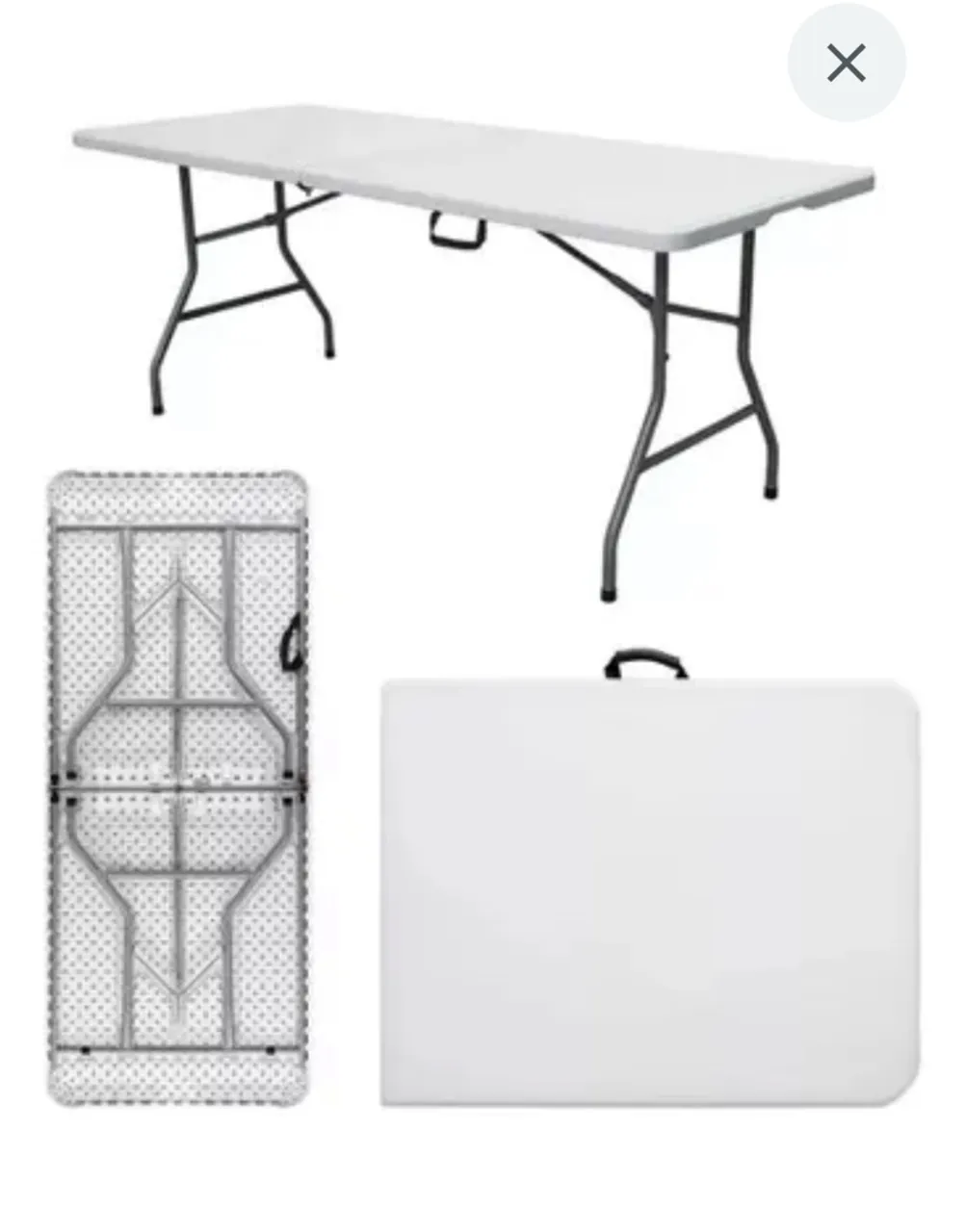 Mesa Dobrável Retangular Branca - Ideal para Festas e Eventos