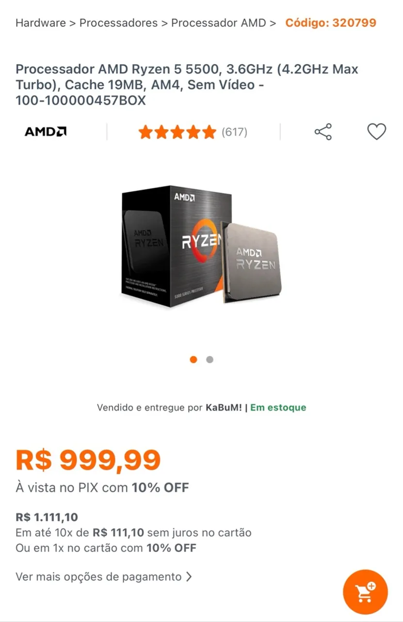 Processador AMD Ryzen 5 5500 - 3.6GHz