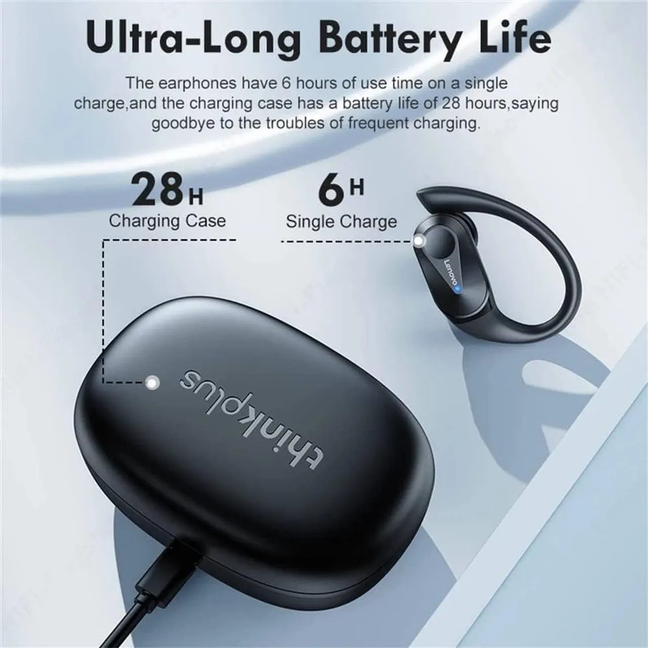 Lenovo LivePods LP75 TWS - Fone de Ouvido Esportivo (Suporte Flexível) Bluetooth 5.3 - Foto 2