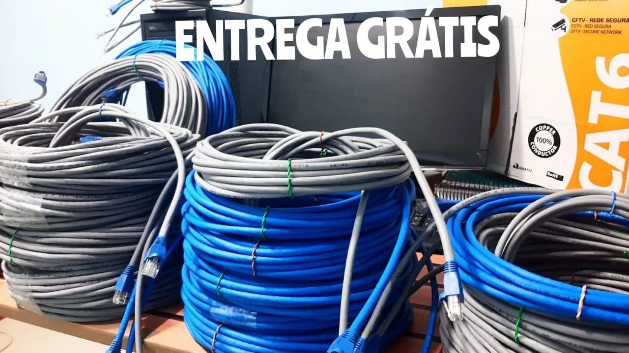 CABO DE REDE CAT6/CAT5E 100% COBRE 5M,10M,15M,20M,25M,30M,40M,50M,60M ORIGINAL 