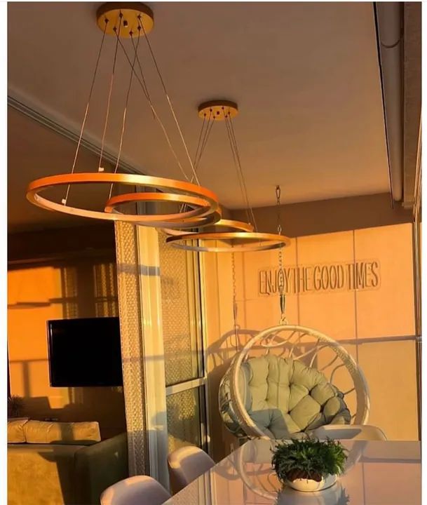 Lustre Moderno de Arco de Aço Inoxidável com Iluminação LED - Foto 5