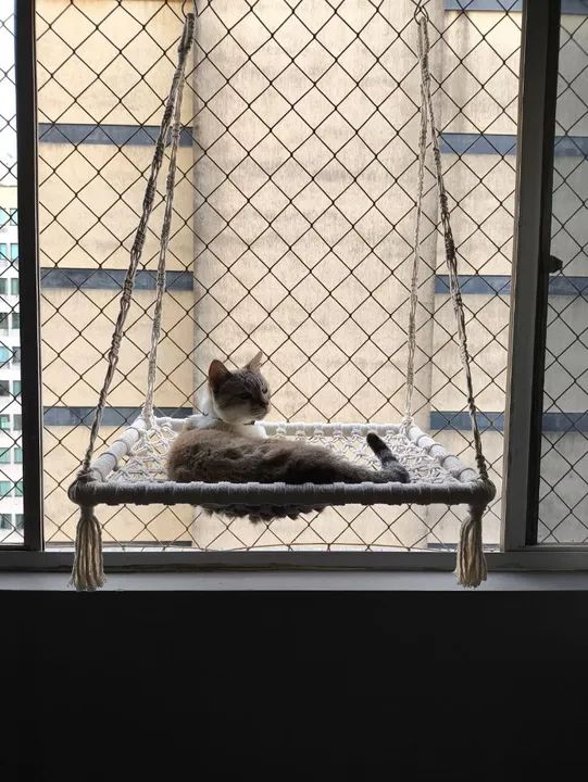 Cama para gato em Macrame - ideal para descanso!
