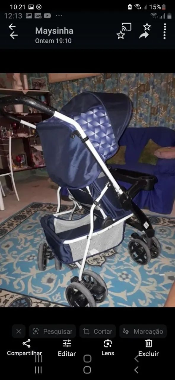 Carrinho de bebê com bebê conforto  - Foto 3
