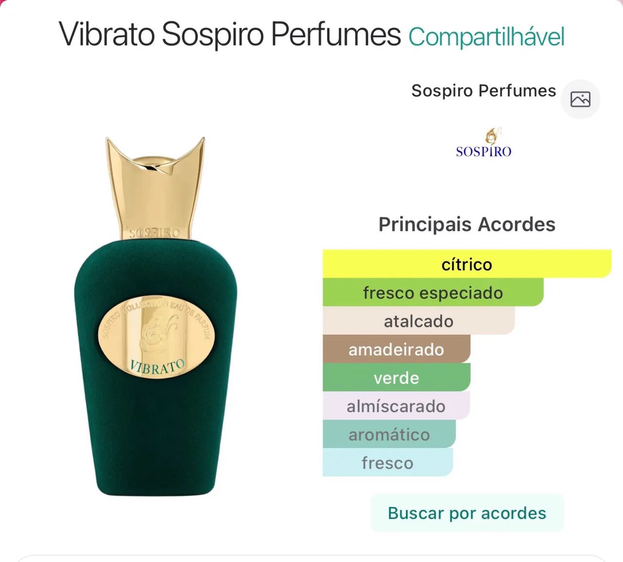 Perfume Sospiro vibrato 100ml - Foto 4