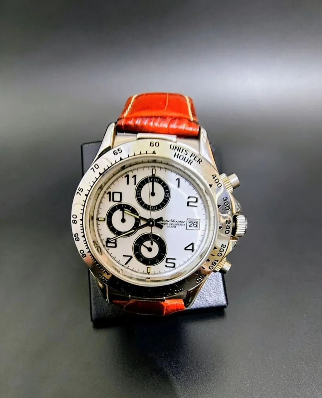 ? Relógio Jean Vernier Cronógrafo Original - Pulseira de Couro