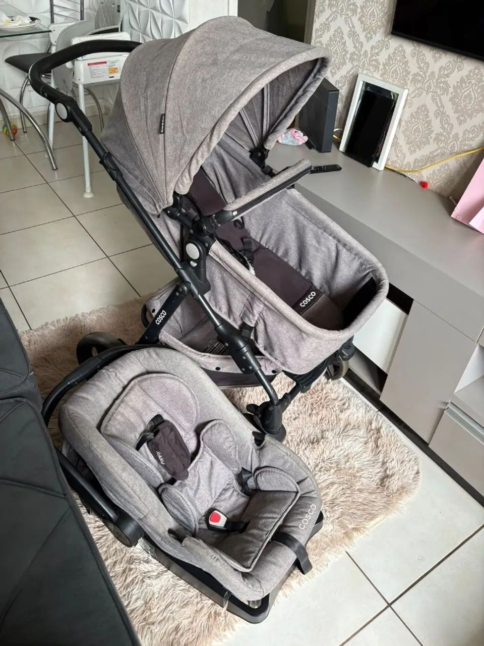 Carrinho de bebê, bebê conforto, kit carrinho de bebê  - Foto 3