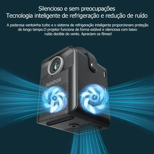 Projetor ISINBOX X8 (Android, WiFi, 5G) + Tripé - Foto 2