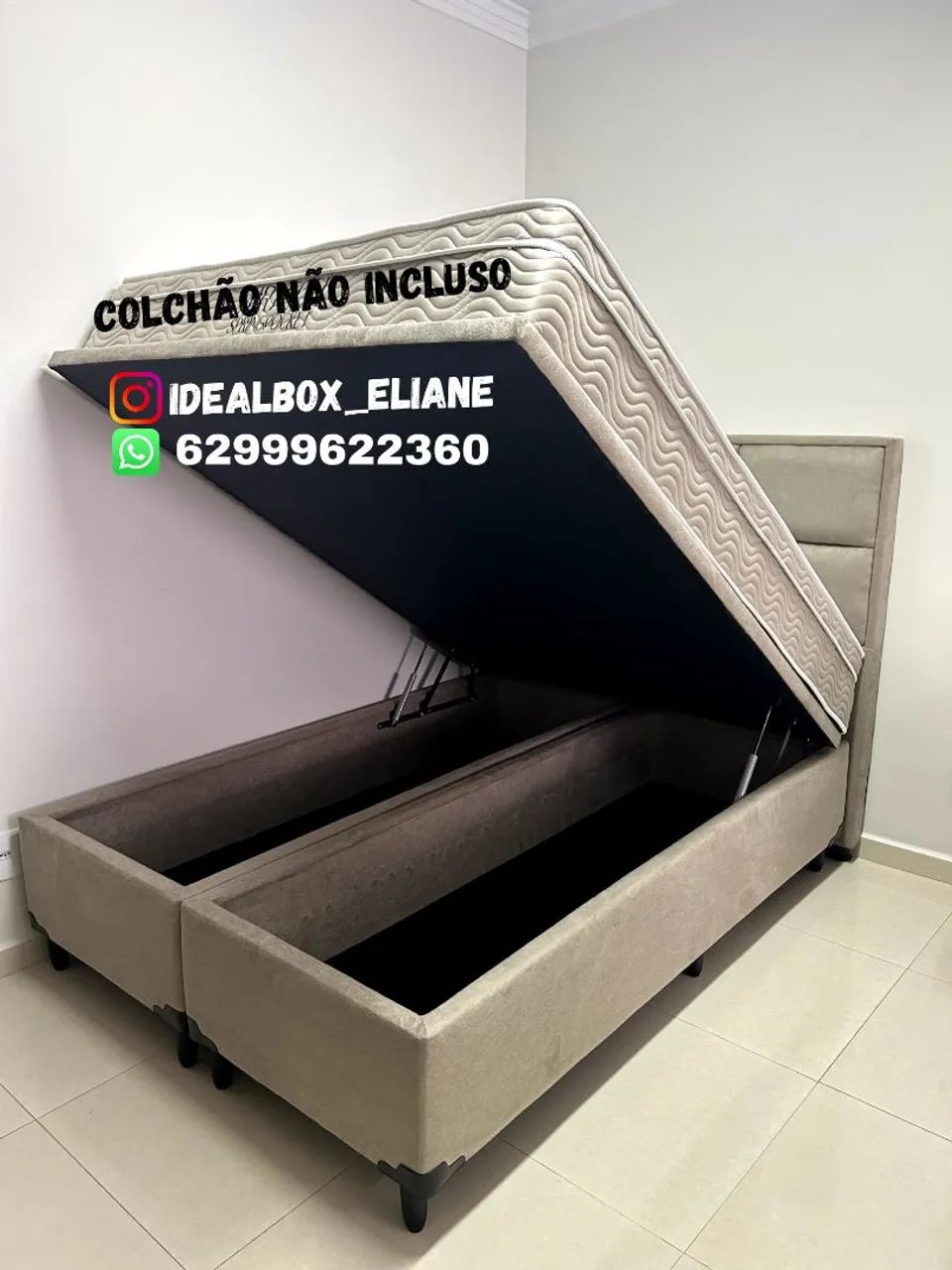 Box baú casal bipartido -Durabilidade, elegância e praticidade.