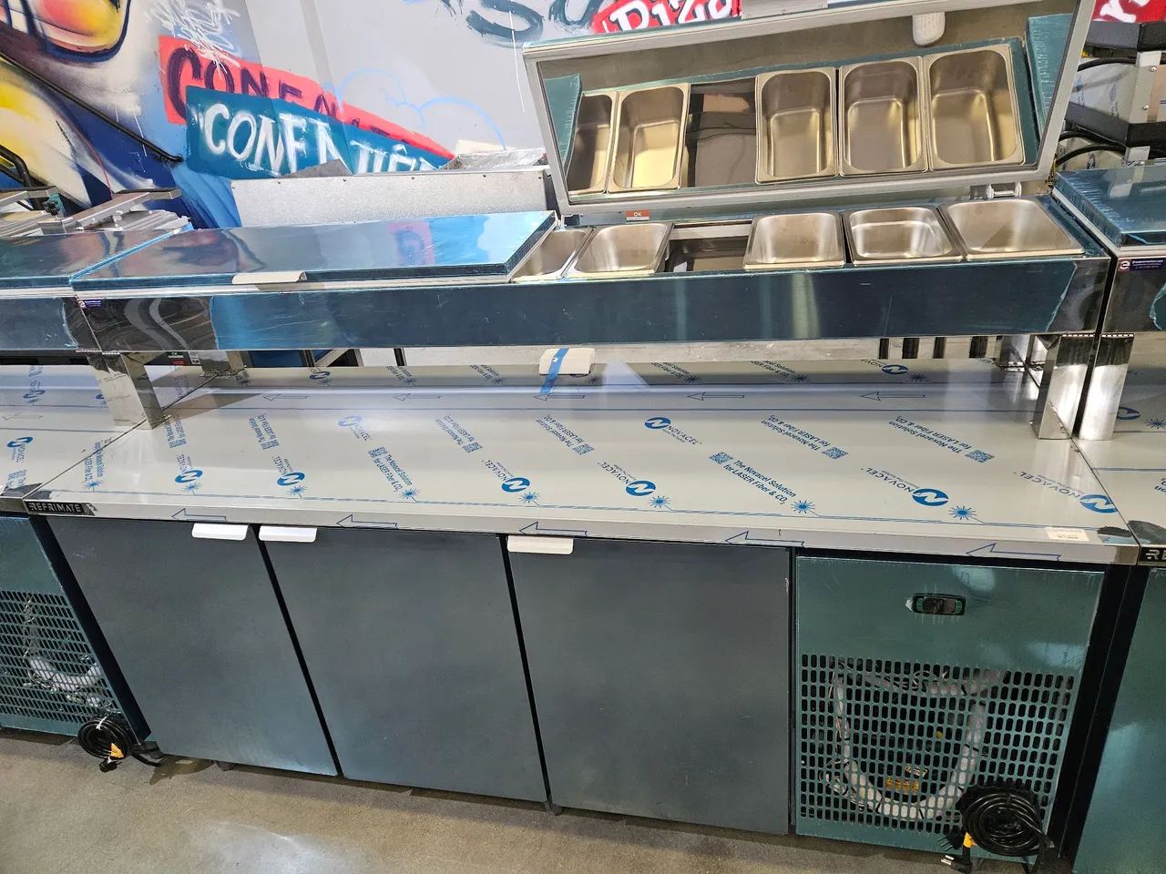 balcão refrigerado 2 metros condimentadora inox