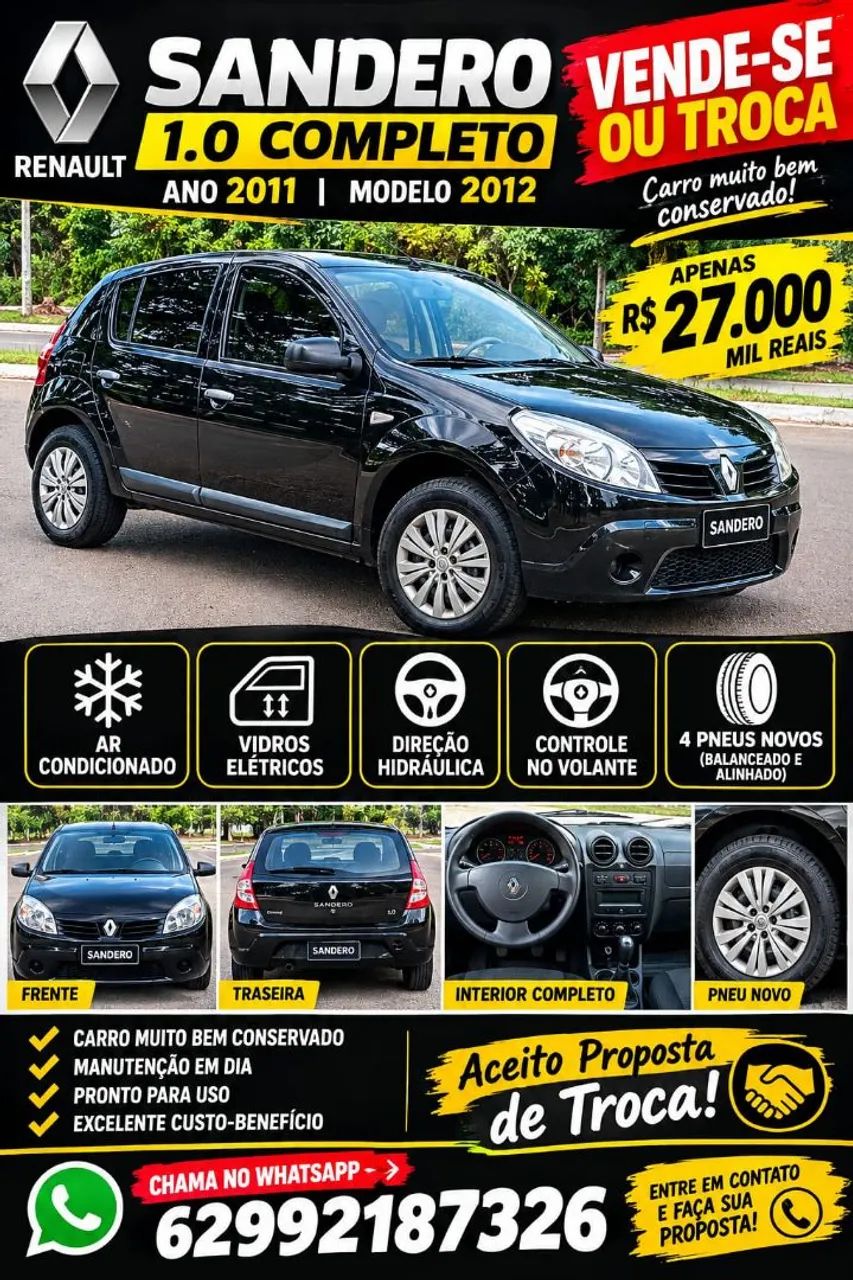 Renault Sandero EXPRESSION HI-FLEX 1.0 16V 5P 2011