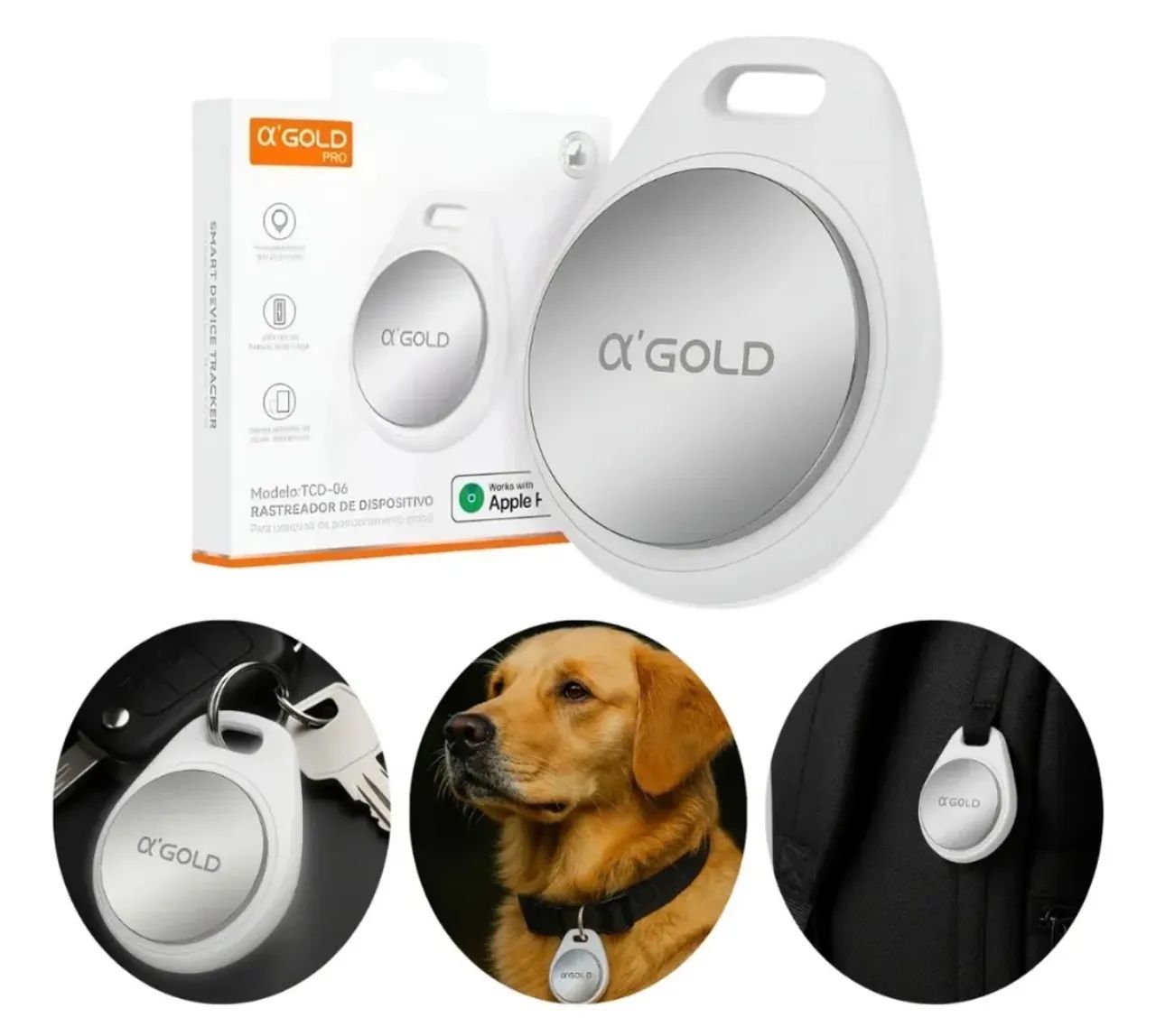 Mini Rastreador Smart Tag A'Gold - Compatível com iPhone (Apple Find My) - Foto 5