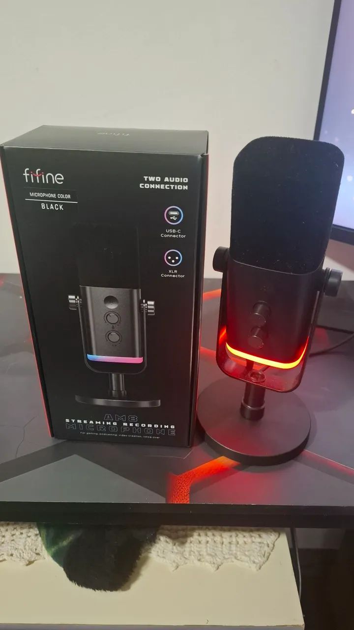 Microfone Fifine Usb/xlr Am8 Dinâmico Cardioide Cor Preto - Foto 2