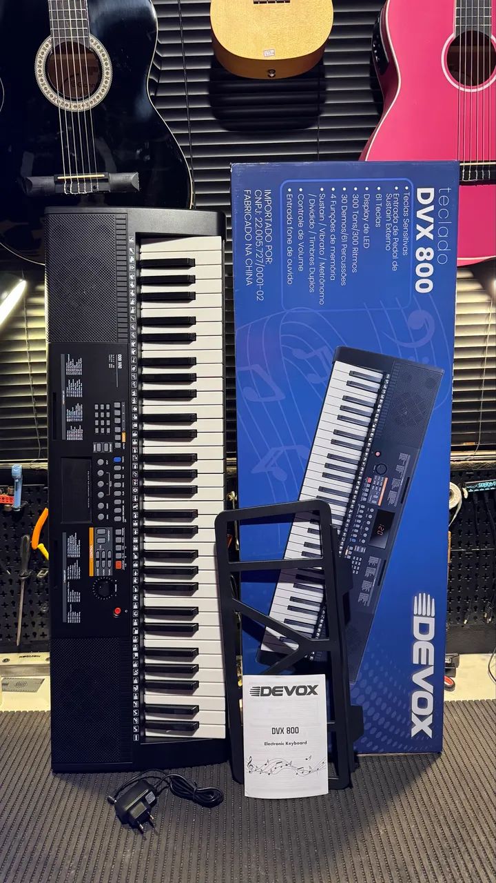 Teclado DEVOX DVX800 5 oitavas pra iniciante estudante 
