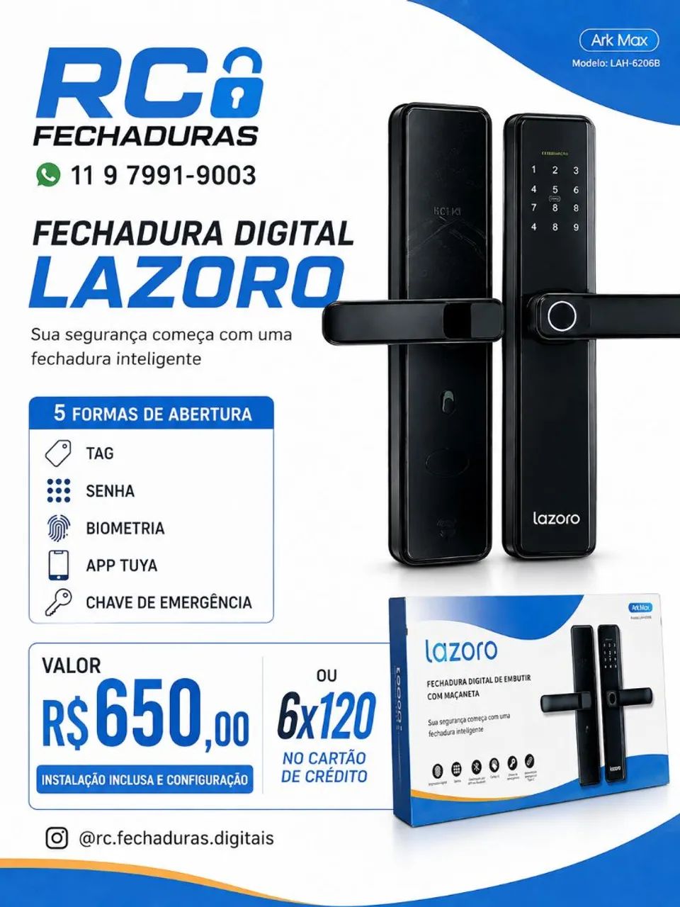 Fechadura Digital Lazoro Com App