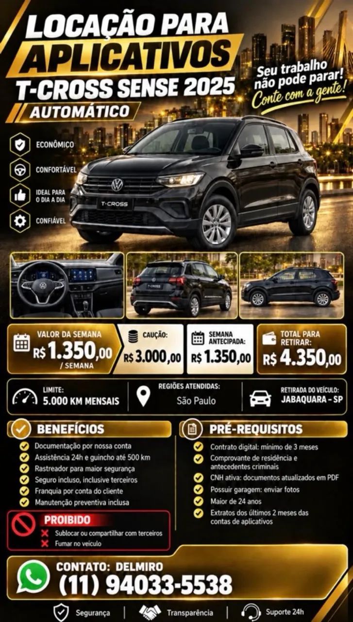 locação de veiculo para app 